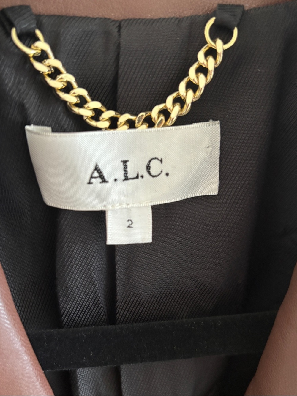 A.L.C. Amelia Jacket Caffe Faux Leather Blazer Size 2 - Picture 11 of 12